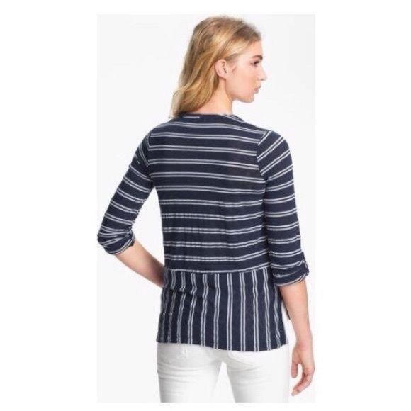 Splendid Navy Blue XS French Stripe Banded Hem Top - Picture 2 of 13